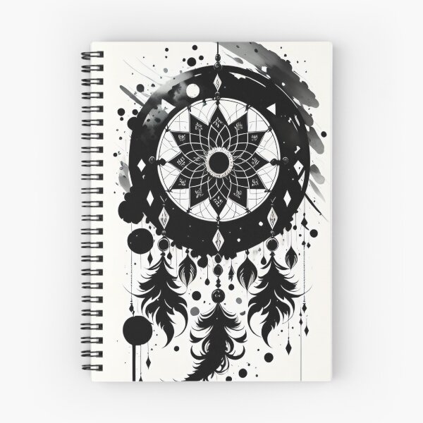 Item preview, amulet, dreamcatcher, drawing, ink, designed and sold by DonnaBlankaArt.