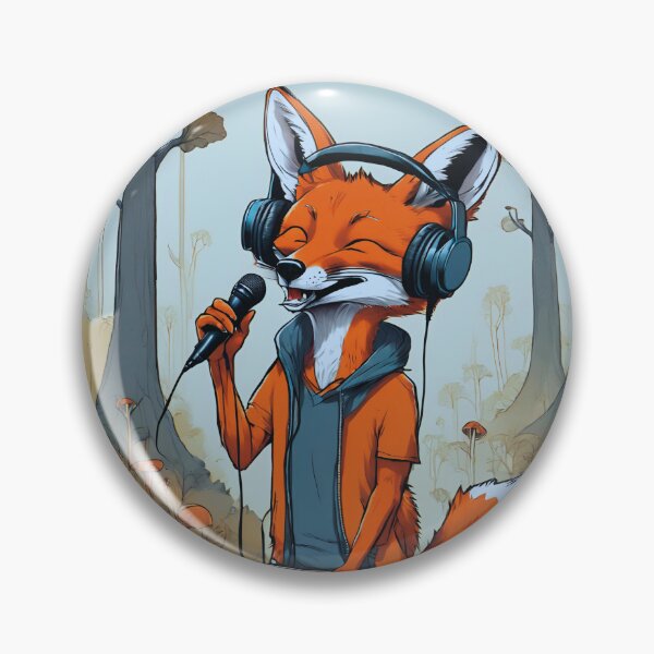 Item preview, smiling fox sing in forest designed and sold by ColorfulCreate.