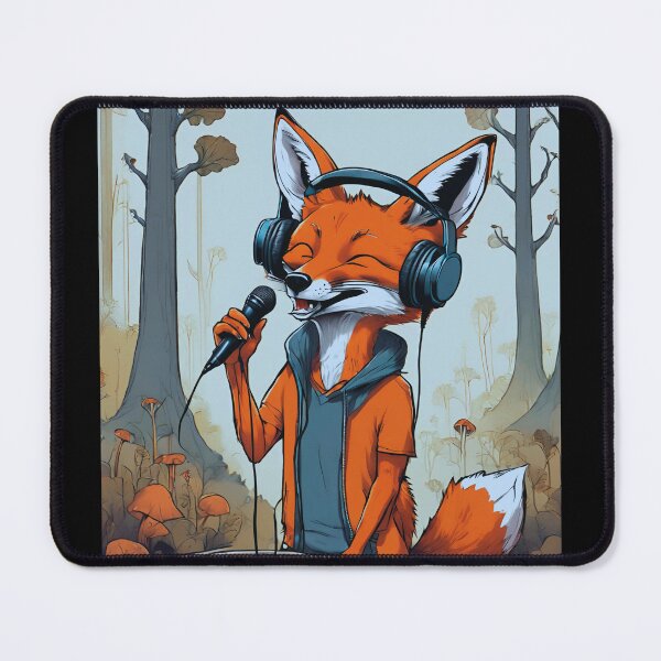 Item preview, smiling fox sing in forest designed and sold by ColorfulCreate.