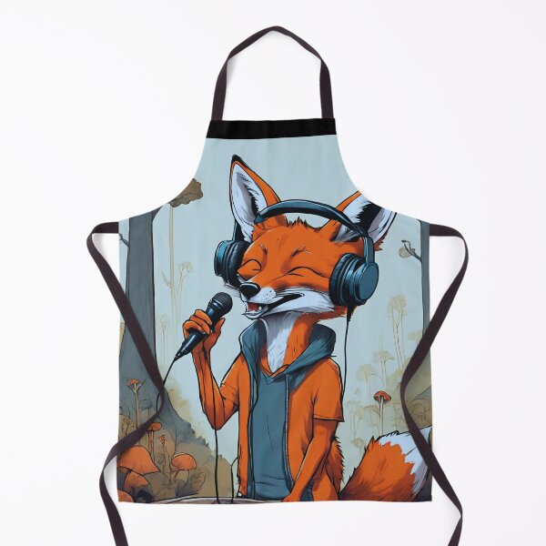 Item preview, smiling fox sing in forest designed and sold by ColorfulCreate.