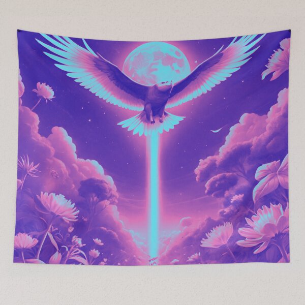 Item preview, Lunar Majesty: Purple Bird of Prey and Moon designed and sold by GrizzlyCollective.