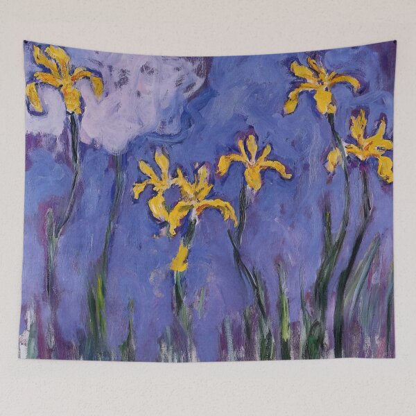 Item preview, Yellow Irises with Pink Cloud - Claude Monet designed and sold by dottyshai.