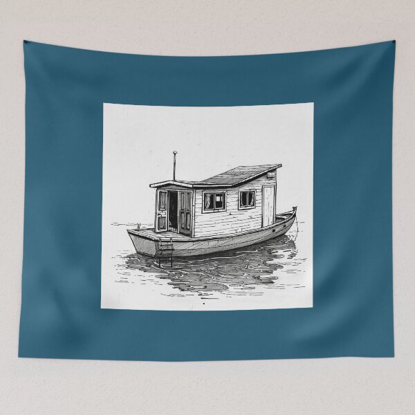 Item preview, Bare bones houseboat designed and sold by Delicate-AI.