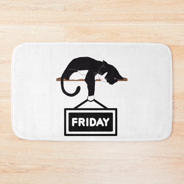 Item preview, Sleeping Cat Holding Up A Friday Sign designed and sold by signshirtz.