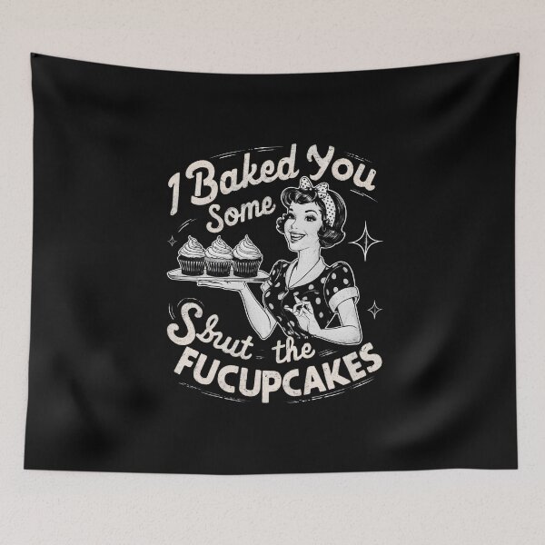 Item preview, Shut The Fucupcakes, Vintage Retro Housewife Funny Sarcastic Adult Humor Sublimation Design Mug Tote designed and sold by Creatiforge.