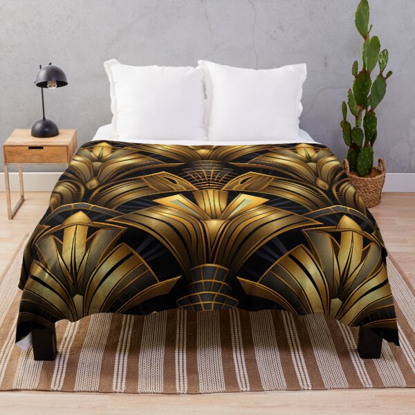 Item preview, Golden And Black Art Deco Chic Boujee Pattern designed and sold by DEC02.