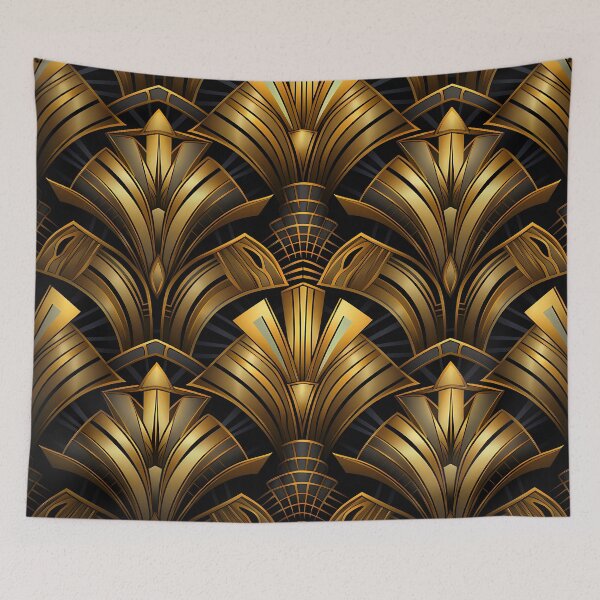 Item preview, Golden And Black Art Deco Chic Boujee Pattern  designed and sold by DEC02.
