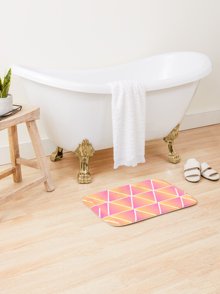 Thumbnail 2 of 6, Bath Mat, Gradient Triangle Pattern designed and sold by AbeeRedB.