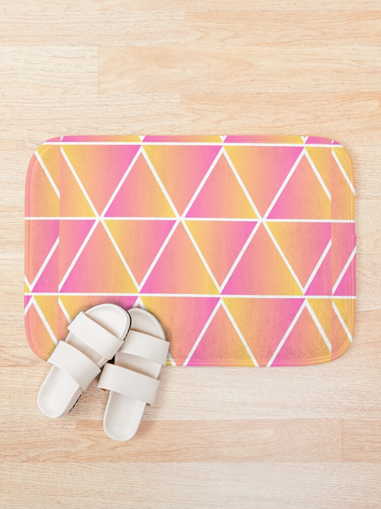 Thumbnail 1 of 6, Bath Mat, Gradient Triangle Pattern designed and sold by AbeeRedB.