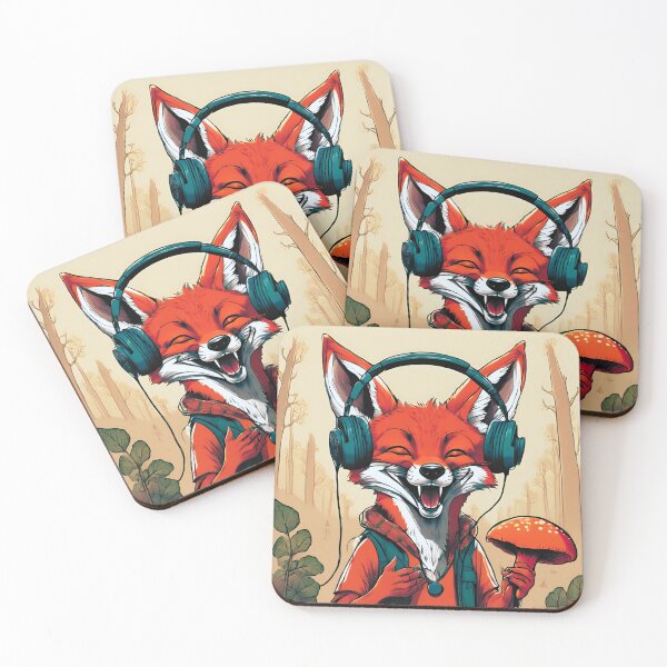 Item preview, Smiling fox sing in forest designed and sold by ColorfulCreate.