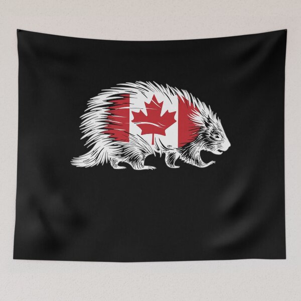 Item preview, Maple Leaf Porcupine Canadian Flag Canada designed and sold by Smix Pixels.