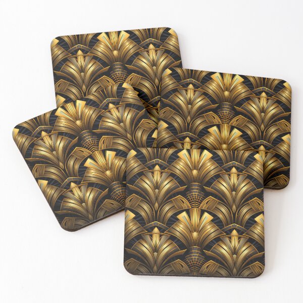 Item preview, Golden And Black Art Deco Chic Boujee Pattern  designed and sold by DEC02.