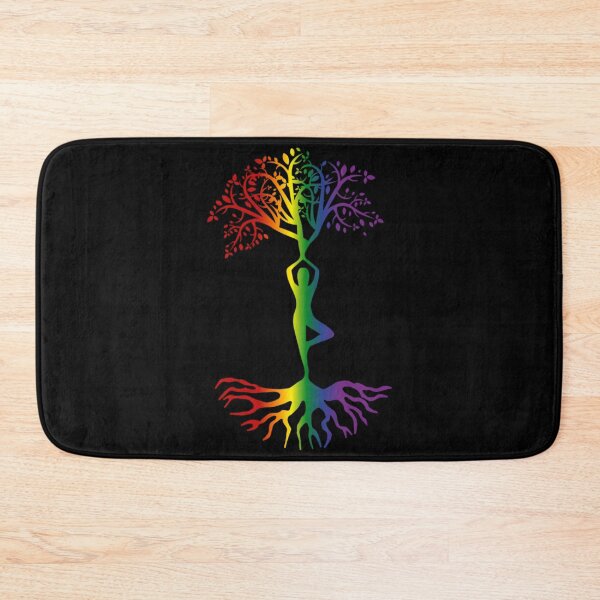 Item preview, Tree of Life, Om Yoga, Yoga pose rainbow tree graphic. Spiritual tree of life graphic designed and sold by PrideBeProud.