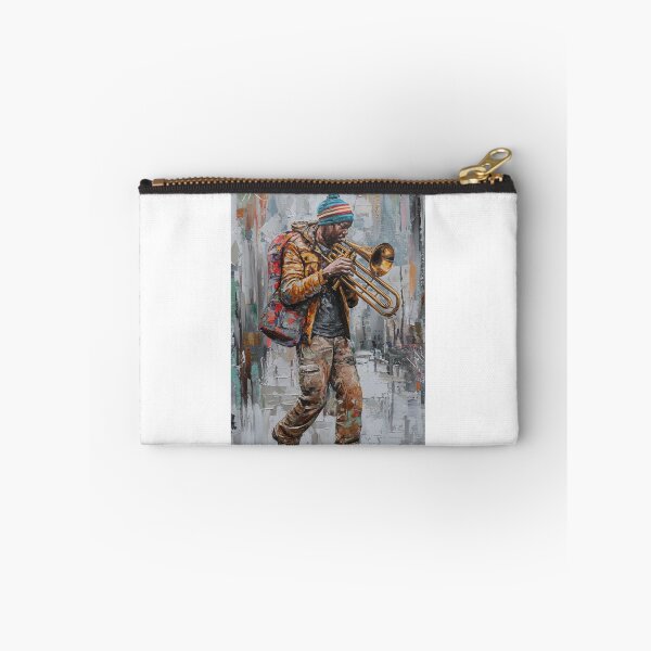 Item preview, street musician playing a brass instrument designed and sold by Love-Light-Bite.