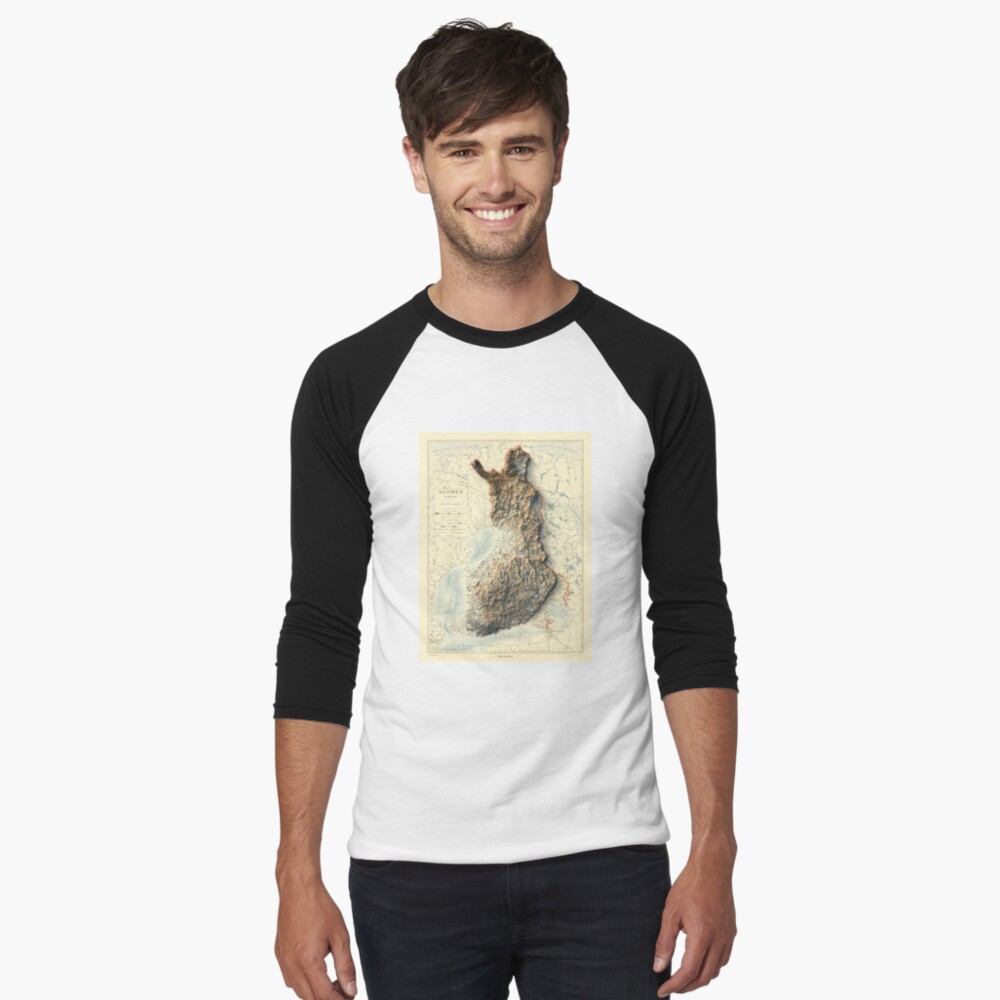 Item preview, Baseball ¾ Sleeve T-Shirt designed and sold by ThinkAboutMaps.