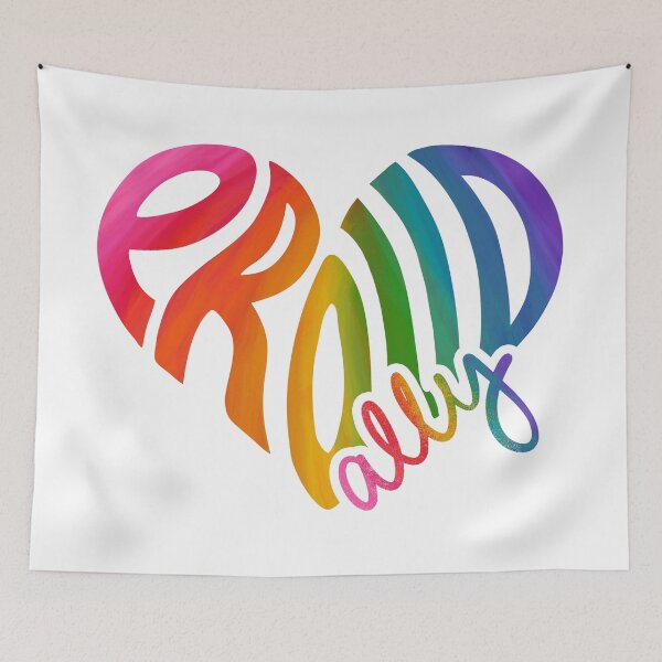 Item preview, Proud Ally Rainbow Watercolor Heart designed and sold by Olivia Ossege.