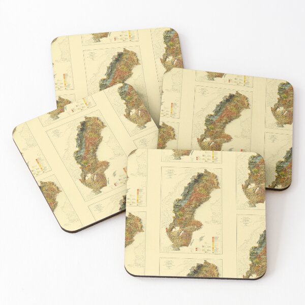 Item preview, 1910 Sweden Shaded Relief 3D Map digitally-rendered designed and sold by ThinkAboutMaps.