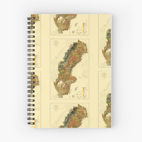 Item preview, 1910 Sweden Shaded Relief 3D Map digitally-rendered designed and sold by ThinkAboutMaps.