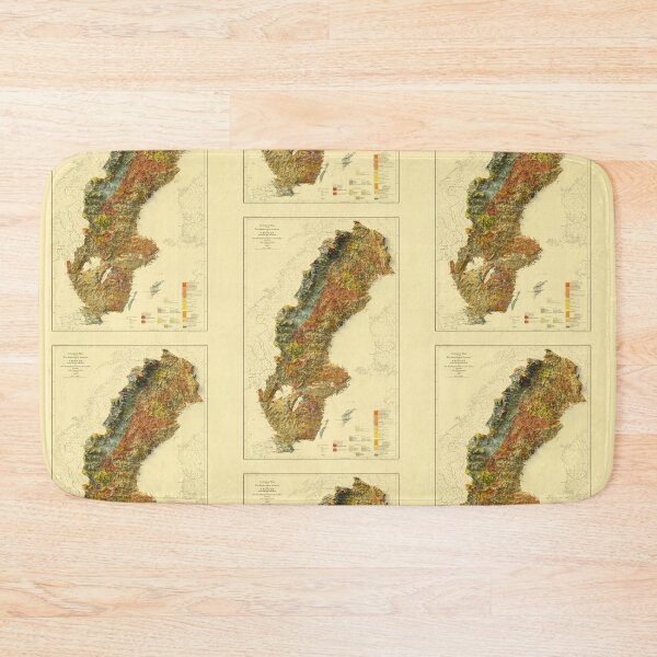 Item preview, 1910 Sweden Shaded Relief 3D Map digitally-rendered designed and sold by ThinkAboutMaps.