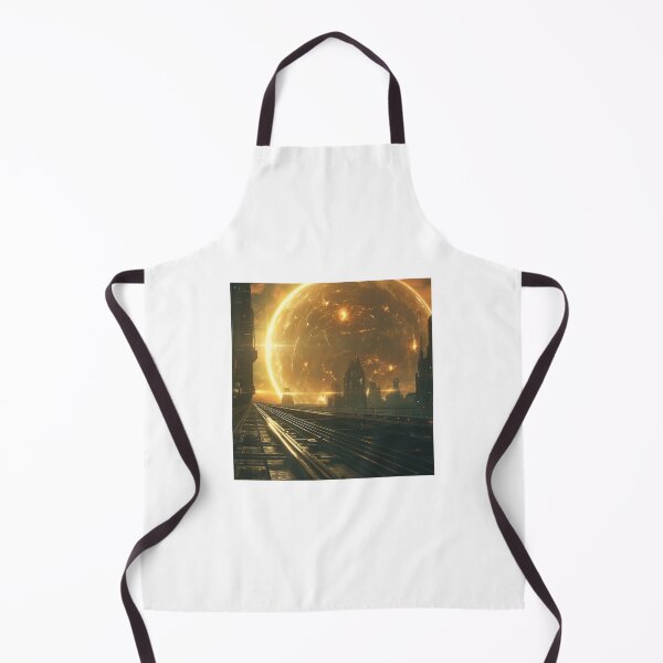Item preview, image of a futuristic cityscape with a massive, glowing sun designed and sold by Love-Light-Bite.