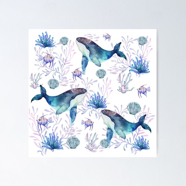 Item preview, Whales with Pink designed and sold by SeaStarAlex.