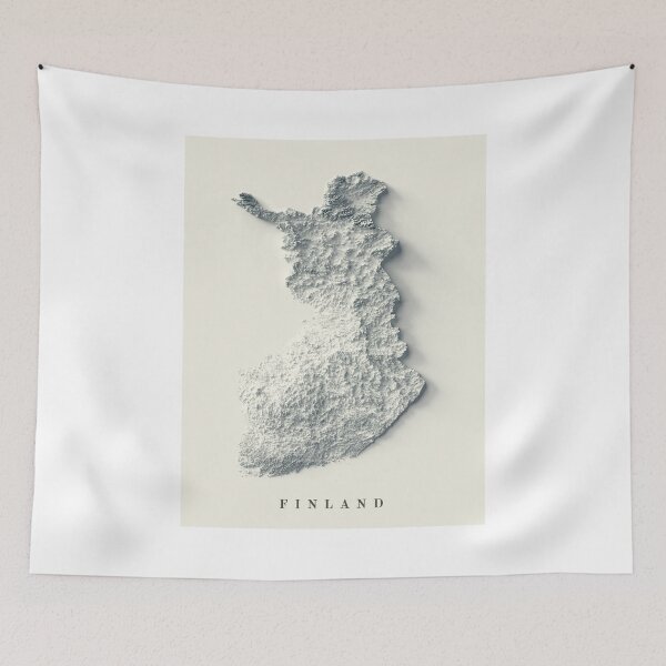 Item preview, Finland Shaded Relief 3D Map digitally-rendered designed and sold by ThinkAboutMaps.