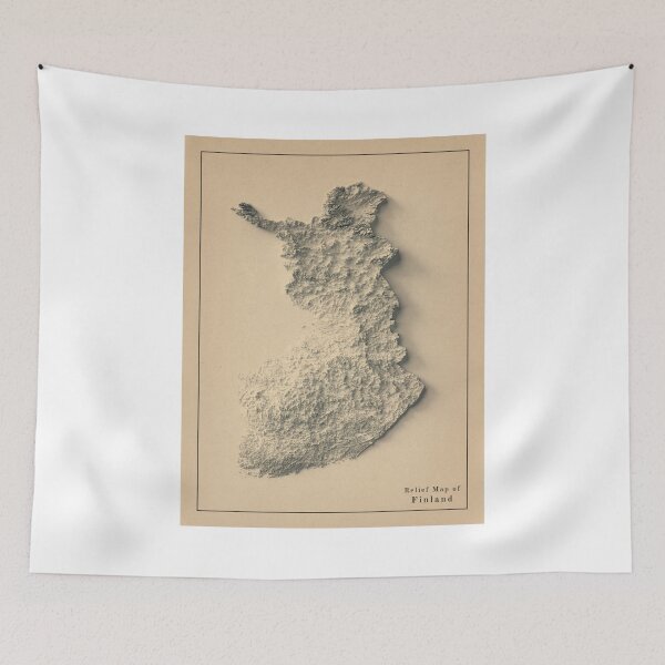 Item preview, Finland Shaded Relief 3D Map digitally-rendered designed and sold by ThinkAboutMaps.
