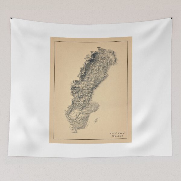 Item preview, Sweden Shaded Relief 3D Map digitally-rendered designed and sold by ThinkAboutMaps.