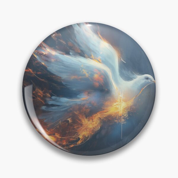 Item preview, hite dove in flight, transforming into flames designed and sold by Love-Light-Bite.