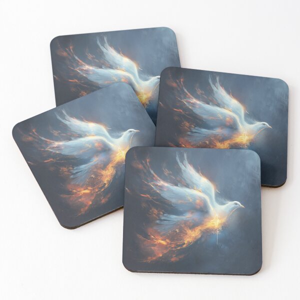 Item preview, hite dove in flight, transforming into flames designed and sold by Love-Light-Bite.