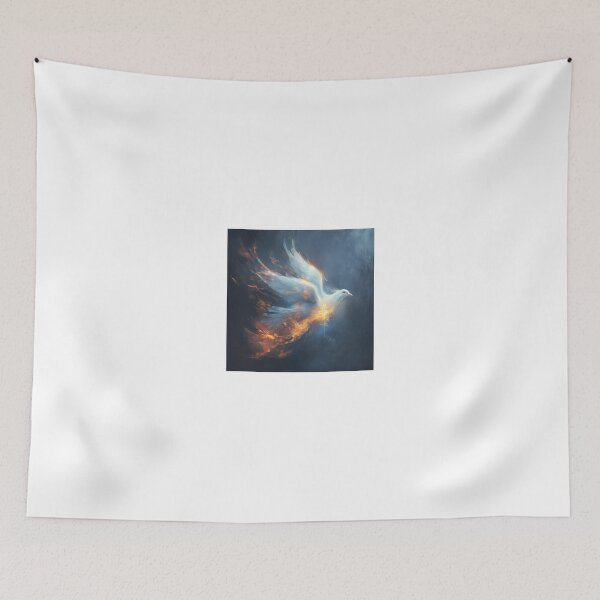 Item preview, hite dove in flight, transforming into flames designed and sold by Love-Light-Bite.