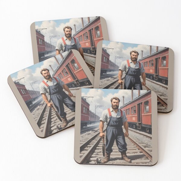 Item preview, Vintage style gay poster of young man - railroad worker designed and sold by Museum Of Non-Existing Art.