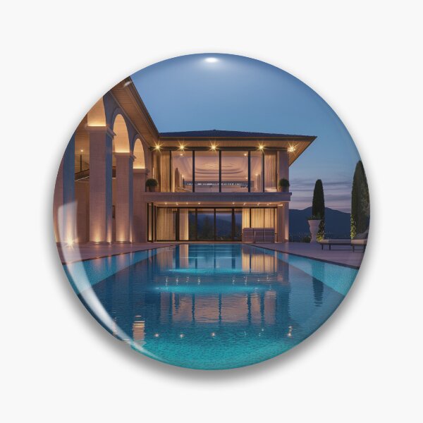 Item preview,  luxurious villa at dusk designed and sold by Love-Light-Bite.