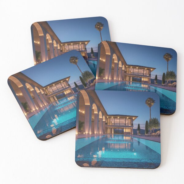 Item preview,  luxurious villa at dusk designed and sold by Love-Light-Bite.