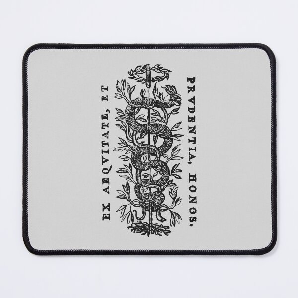 Item preview, Medieval Occult Snake and Sword Etching - Black designed and sold by Arcane Orchid.