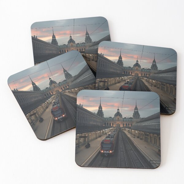 Item preview, historic train station at dusk designed and sold by Love-Light-Bite.