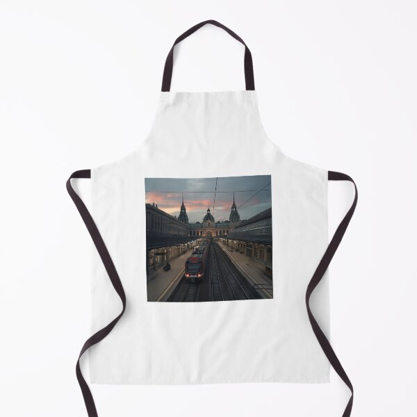 Item preview, historic train station at dusk designed and sold by Love-Light-Bite.