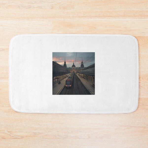 Item preview, historic train station at dusk designed and sold by Love-Light-Bite.