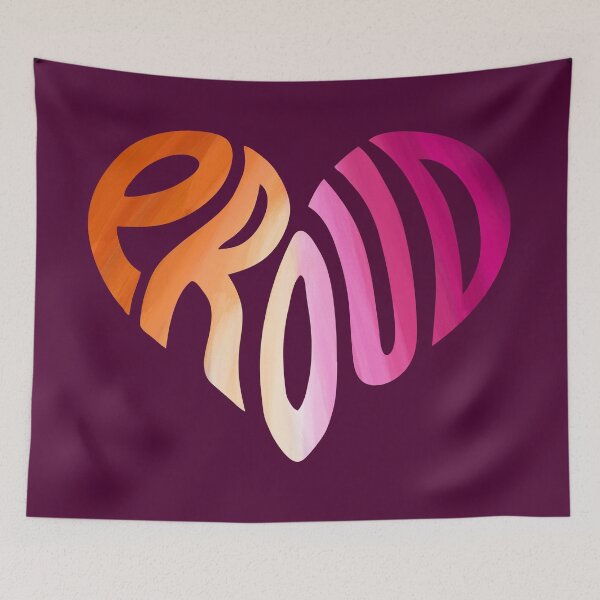 Item preview, Proud LGBTQ+ Watercolor Heart Lesbian Flag designed and sold by Olivia Ossege.