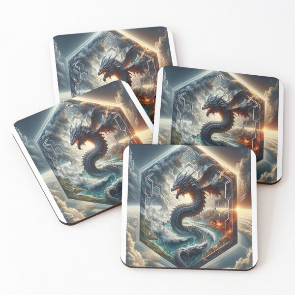 Item preview, The world serpent Jormungandr in a hexagon designed and sold by My-Mystic-World.