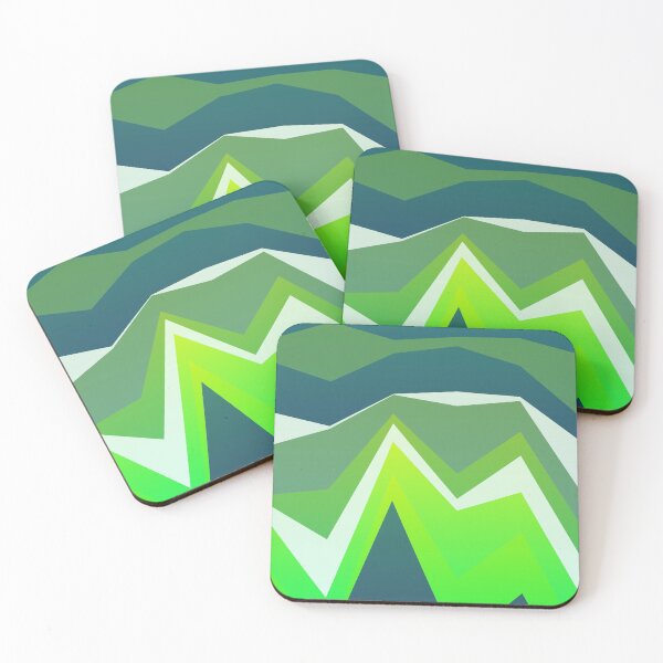 Item preview, Green Multicolor Jagged Striped Lines Parallel Layered Peaks designed and sold by EvergreenMotifs.