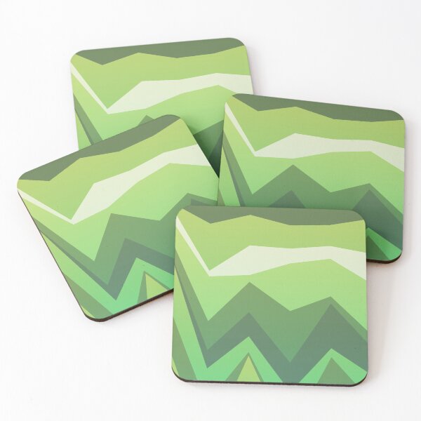 Item preview, Green Multicolor Jagged Striped Lines Parallel Layered Peaks designed and sold by EvergreenMotifs.