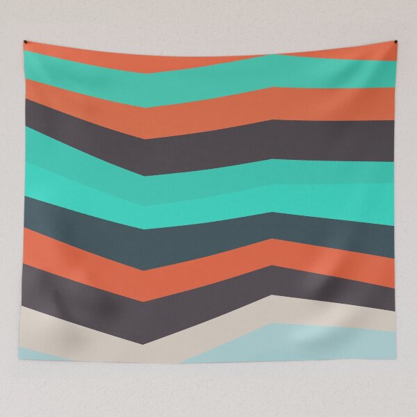 Item preview, Multicolor Jagged Striped Lines Parallel Layered Peaks designed and sold by EvergreenMotifs.