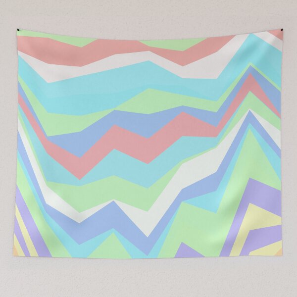 Item preview, Rainbow Multicolor Jagged Striped Lines Parallel Layered Peaks designed and sold by EvergreenMotifs.
