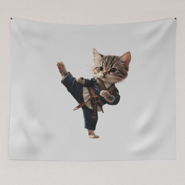 Item preview, Karate Taekwondo Funny Cat Jiu Jitsu MMA designed and sold by OLIHESSEL.