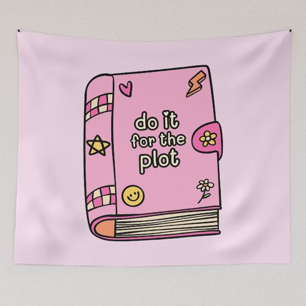 Item preview, Do it For The Plot Diary Pink Retro Illustration designed and sold by Dazzline Designs.
