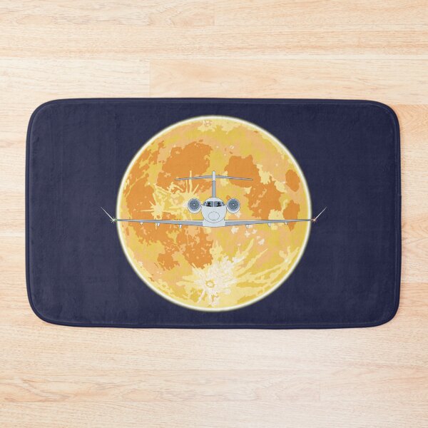Item preview, Bombardier Challenger 350 Jet Orange Moon Night Flight Design designed and sold by skye-studio.