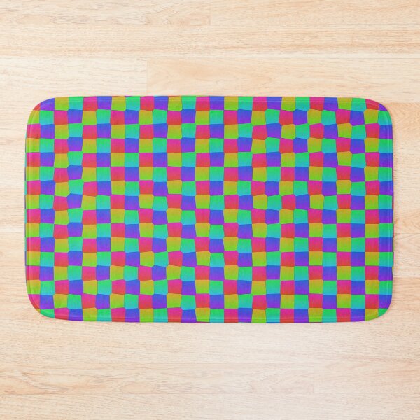 Item preview, Random Multicolor Joined Scales Square Symbols Connected Geometry designed and sold by EvergreenMotifs.