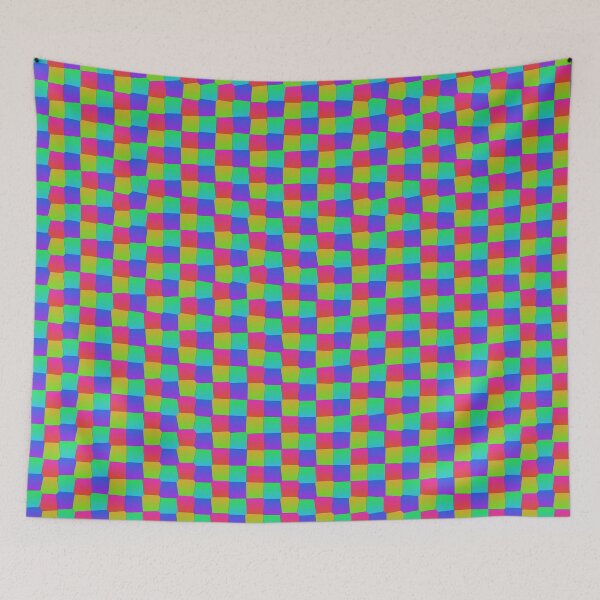 Item preview, Random Multicolor Joined Scales Square Symbols Connected Geometry designed and sold by EvergreenMotifs.