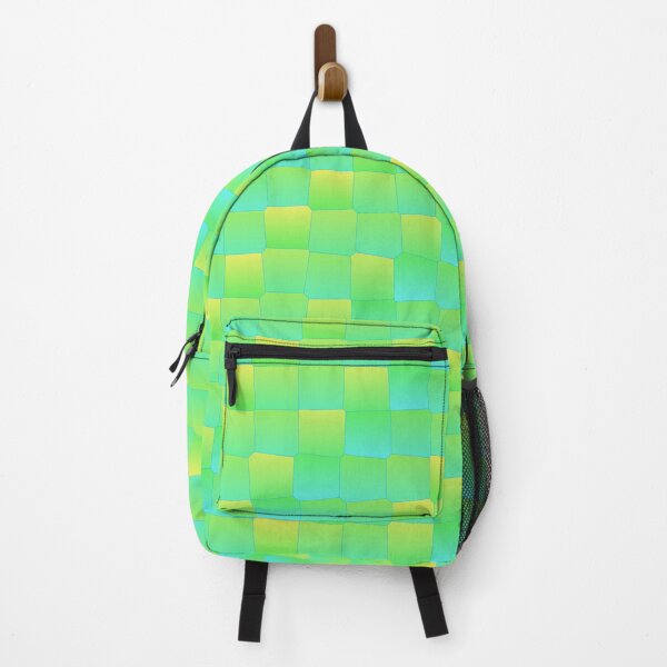 Item preview, Green Multicolor Joined Scales Square Symbols Connected Geometry designed and sold by EvergreenMotifs.